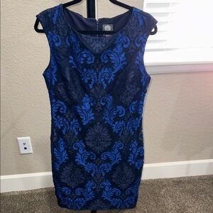 Vince Camuto Navy and Royal Blue Mini Dress